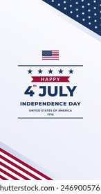 Happy 4th of July design for flyer, banner, billboard or social media content.portrait orientation.
