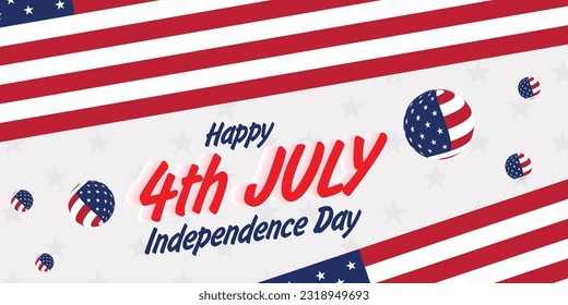 Happy 4th of July. Fourth July Independence Day USA.
Independence Day sale web banner. Independence Day USA social media promotion template. greeting card, banner, poster with United States flag