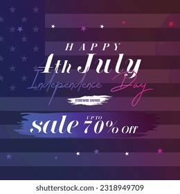 Happy 4th of July. Fourth July Independence Day USA.
Independence Day sale web banner. Independence Day USA social media promotion template. greeting card, banner, poster with United States flag