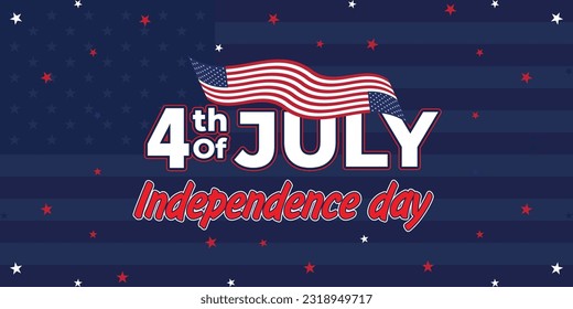 Happy 4th of July. Fourth July Independence Day USA.
Independence Day sale web banner. Independence Day USA social media promotion template. greeting card, banner, poster with United States flag