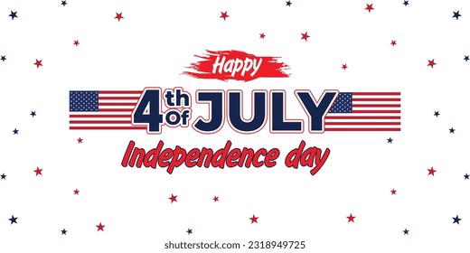 Happy 4th of July. Fourth July Independence Day USA.
Independence Day sale web banner. Independence Day USA social media promotion template. greeting card, banner, poster with United States flag