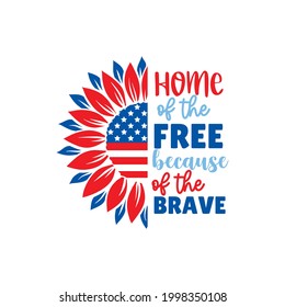 Happy 4th of July in fun red and blue letters with American flag and stars text vector graphic