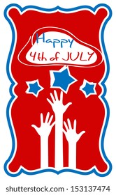 happy 4th of july greeting vector