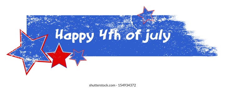 Happy 4th of july grunge stroke banner