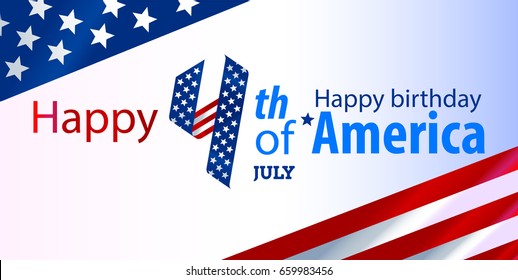 Happy 4th of July Hb - Independence Day Vector Design - July Fourth