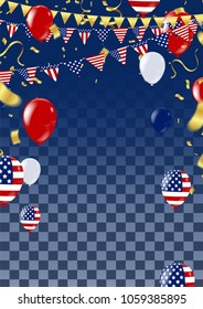 Happy 4th of July holiday banner , USA independence day card