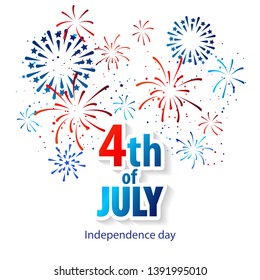 Happy 4th of July holiday banner. USA Independence Day Background