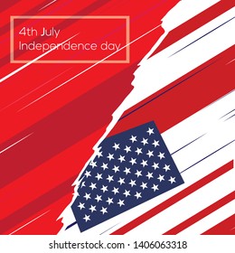 Happy 4th of July holiday banner. USA Independence Day Background