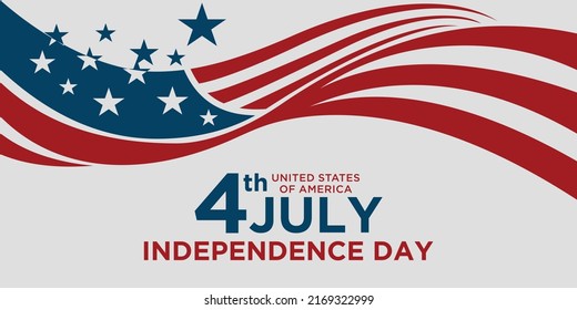 Happy 4th july holiday in the US. American independence day greeting card vector illustration