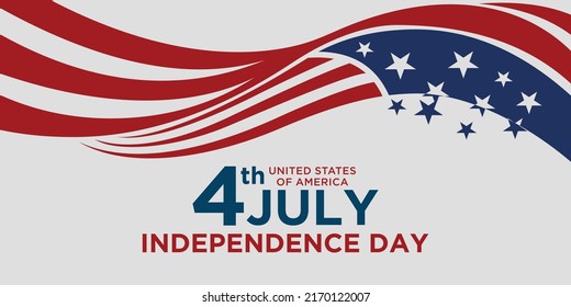 Happy 4th july holiday in the US. American independence day greeting card vector illustration