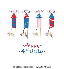 Happy 4th Of July Icon Vector Design.