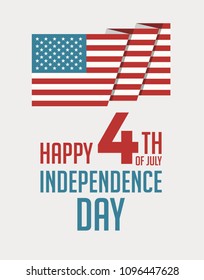 Happy 4th of July Independence Day USA poster, greeting card, brochure cover, flyer, patriotic banner for website header template. July 4th typographic design. Vector illustration