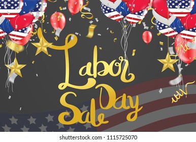 Happy 4th of July Independence Day USA blue background with the United States flag. 4th of July USA independence day