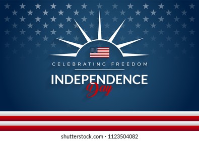 Independence Day Usa Blue Background Greeting Stock Vector (Royalty ...