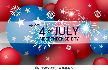 Happy 4th of july independence day america holiday background design vector illustration