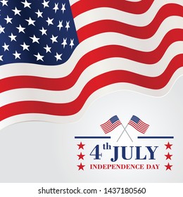 Happy 4th of July, Independence Day Banner, Vector