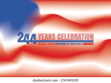 Feliz 4 de julio Día de la Independencia 244 años de celebración para Estados Unidos