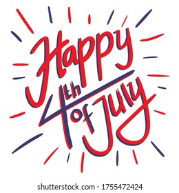 Happy 4th of july independence day greeting, can be used as banner social media, greeting card and background