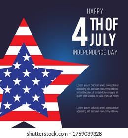 Happy 4th of july independence day greeting, can be used as banner
social media, greeting card and background