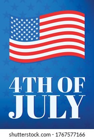 happy 4th of july independence day related united state flag with blue gradient stars background vectors illustration in flat style 