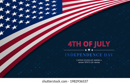 Alles Gute zum 4. Juli! Unabhängigkeitstag, Hintergrund mit amerikanischer Flagge