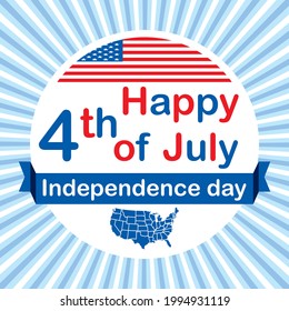 Happy 4th of July. Independence day. Vector illustration.