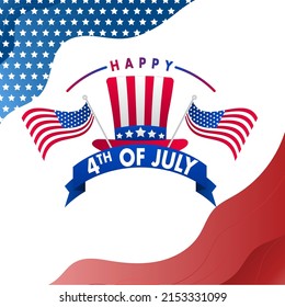 Happy 4th of july, independence day USA, America greeting card template copyspace background poster