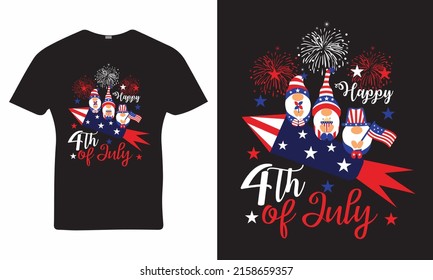 Happy 4th of July, Independence Day T-Shirt, Holiday T-Shirt, USA, Vector, Vintage.