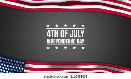 Happy 4th of July independence day with the American flag and grunge