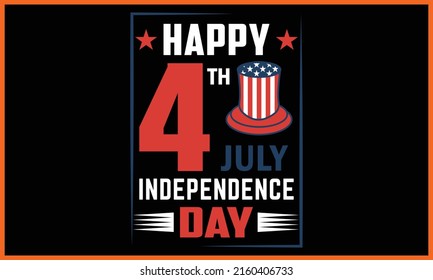 Happy 4th of July Independence Day Typography Vector illustration and colorful design.