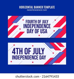 Happy 4th of July - Independence Day USA Web Banner for Social Media Horizontal Poster, banner, space area and background