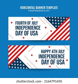 Happy 4th of July - Independence Day USA Web Banner for Social Media Horizontal Poster, banner, space area and background