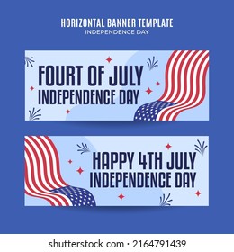 Happy 4th of July - Independence Day USA Web Banner for Social Media Horizontal Poster, banner, space area and background