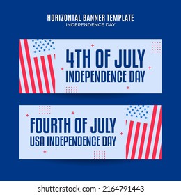 Happy 4th of July - Independence Day USA Web Banner for Social Media Horizontal Poster, banner, space area and background
