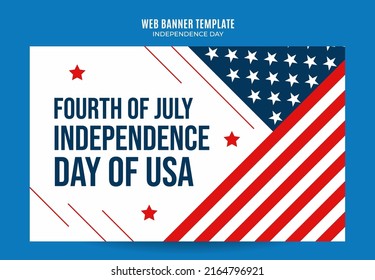 Happy 4th of July - Independence Day USA Web Banner for Social Media Poster, banner, space area and background