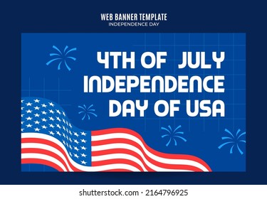 Happy 4th of July - Independence Day USA Web Banner for Social Media Poster, banner, space area and background