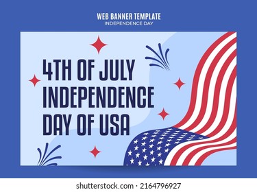 Happy 4th of July - Independence Day USA Web Banner for Social Media Poster, banner, space area and background