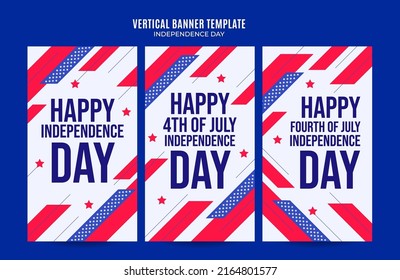 Happy 4th of July - Independence Day USA Web Banner for Social Media Vertical Poster, banner, space area and background