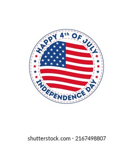 Happy 4th of july independence day.  American independence day greeting card, banner, poster with united states flag.