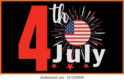 Happy 4th July Independence Day Design.