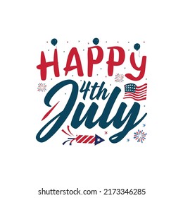 Happy 4th of july independence day  typography tshirt design vector