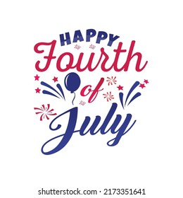 Happy 4th of july independence day typography t shirt design vector