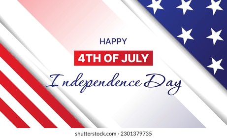 happy 4th of july independence day banner design with american flag decoration