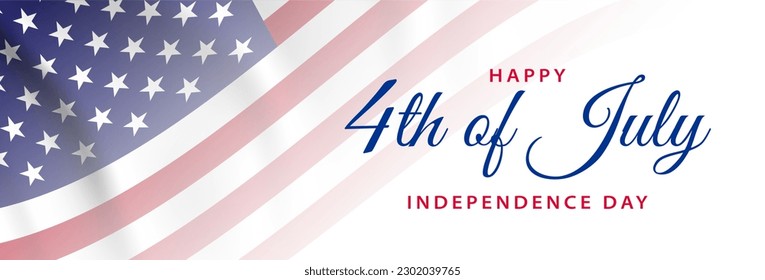 Happy 4th of July independence day. USA independence holiday background with waving flag. Vector illustration