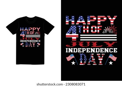 Happy 4th July independence day t shirt design, independence day t shirt , Happy 4th July, USA Flag Vector.