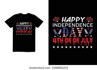 Happy 4th July independence day t shirt design, independence day t shirt , Happy 4th July, USA Flag Vector.