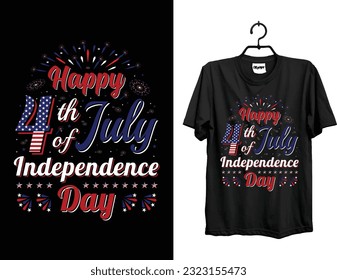 Happy 4th of July independence day t shirt Trendy design, Vector graphic funny quotes usa flag.
