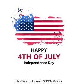 Happy 4th of July, Independence Day of United States of America. Greeting card poster.