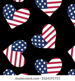 happy 4th of july independence day america love symbol freedom seamless pattern