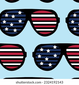 happy 4th of july independence day america glasses freedom seamless pattern
